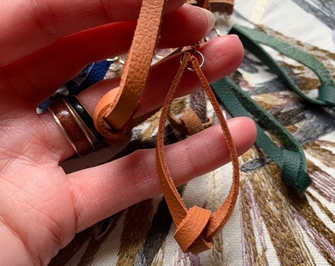 Knot Earrings, Leather Knot Earrings, Leather Earrings, Knotted Earrings, Leather Knotted Earrings
