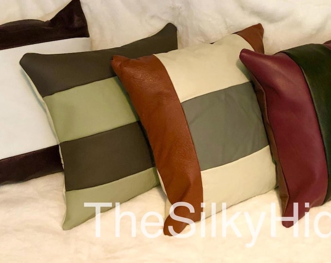 Leather Scatter Cushions, Reversible - Various Designs