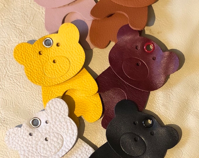 Teddy Bear Keyring, Teddy Bear Bag Charm, Teddy Keyring, Teddy Bear Keychain, Teddy Bear Key-Fob, Leather Teddy Bear Keyring, Personalise