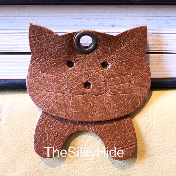 Cat Bookmark, Leather Cat Bookmark, Leather Bookmark, Decoration