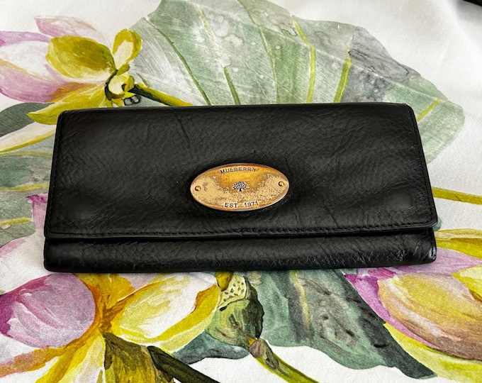 Mulberry Plaque Classic Purse - Black - Refurbished