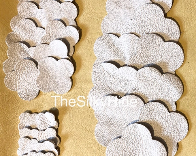 Leather Flowers, Leather Blanks, Leather Die-Cut, Leather Cut Outs, Leather Embellishments, 30 Single Colour One Size or 30 Mixed Size