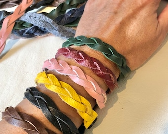 Leather Bracelets, Braided Bracelets, Leather Braided Bracelets