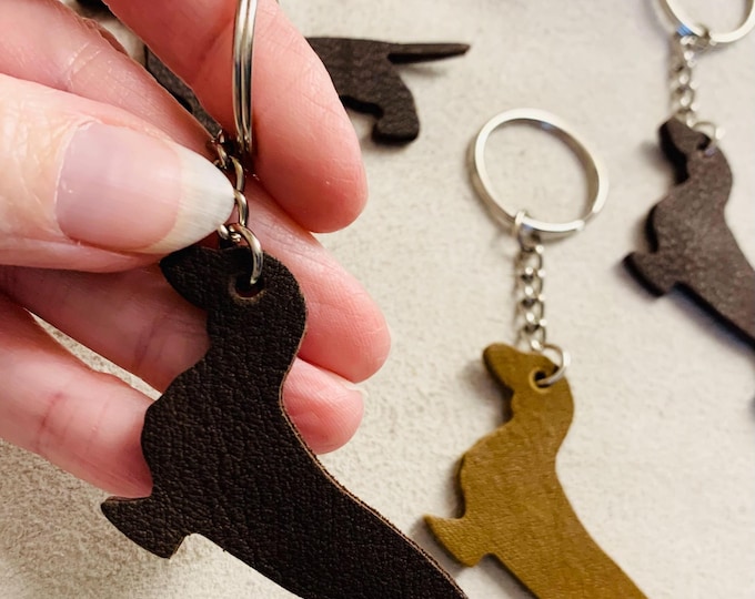 Sausage Dog Keyring/Bag Charm, Personalisation Feature