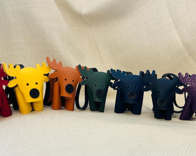 Reindeer Charms, Rainbow, Set of 7, Christmas Reindeer