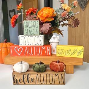 Autumn Block Wooden Signs - Autumn Decor