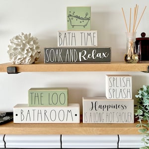 Bathroom Block Wooden Signs