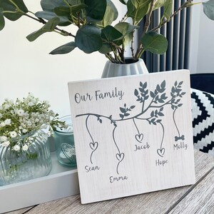 Our Family Tree Wooden Square Sign - Personalised