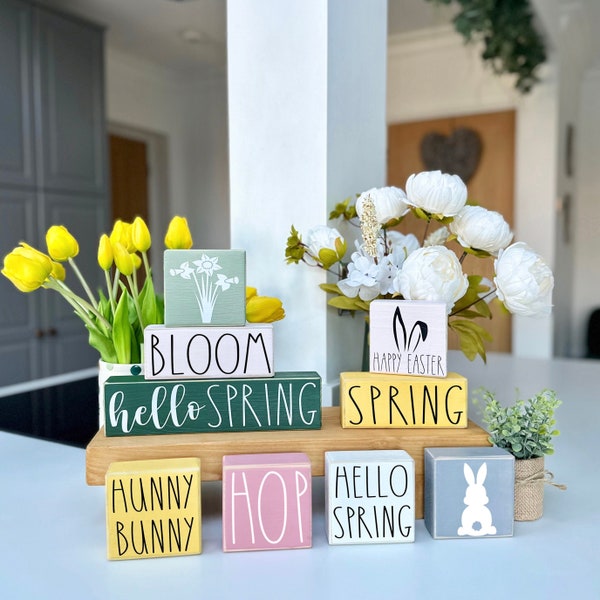 Spring / Easter Block Wooden Signs
