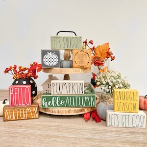 Autumn Block Wooden Signs - Autumn Decor