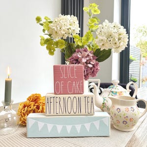 Afternoon Tea Garden Party Coronation / King Block Wooden Signs