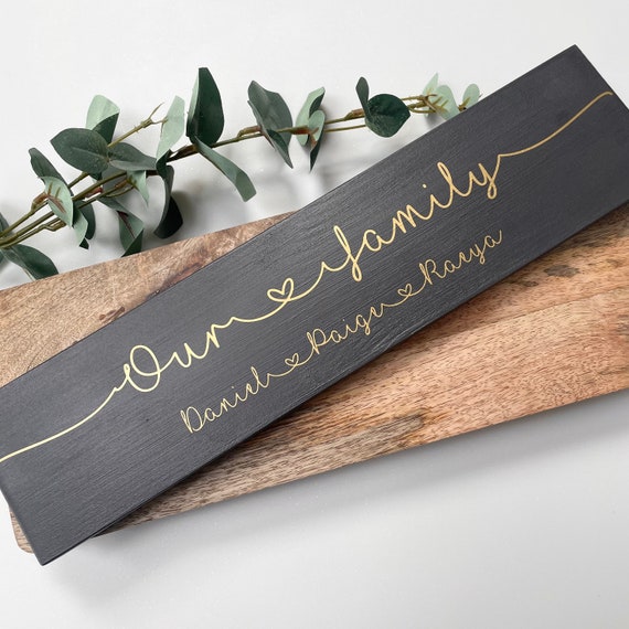 Personalised Our Family Wood Sign - Large