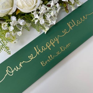 Personalised Our Happy Place Wood Sign