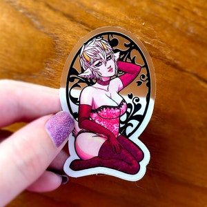 Sheepgirl Pinup Translucent Vinyl sticker