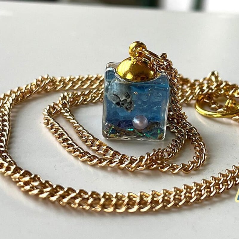 Artisan Reliquary Cube Pendant Necklace