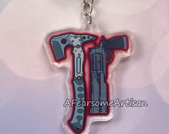 Resident Evil 9 Requiem and Leon's Hatchet - Inspired Double sided keychain