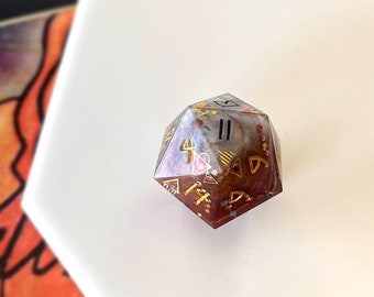Life on Mars- Handmade Jumbo 30mm Resin D20 - Striking Alien Chonk Die