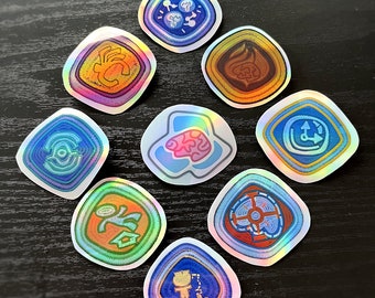 Psi-Power Badge Holographische Vinyl Aufkleber Set - Psychonauts 2-inspired Merch