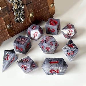 Nightbringer Dice Set: Handmade Gothic Resin Dice for DnD
