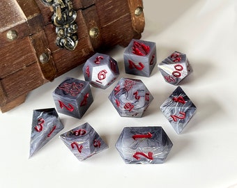 Nightbringer Dice Set: Handmade Gothic Resin Dice for DnD