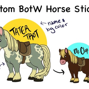 Custom BotW/TotK Cartoon Horse Sticker- Personalized Steed
