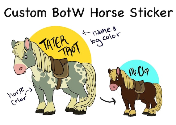 Custom BotW/TotK Cartoon Horse Sticker- Personalized Steed