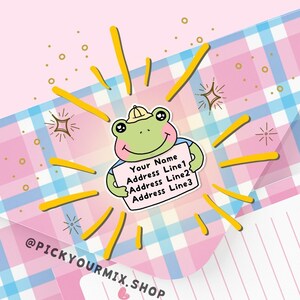 Frog Return Address Labels (stickers) - Set of 5, 12 or 30