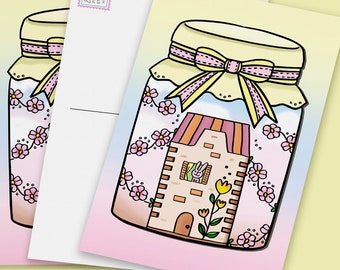 2 of Cozy sweet jar postcard