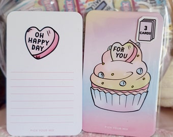 3 of mini for you, a little cup cake message cards