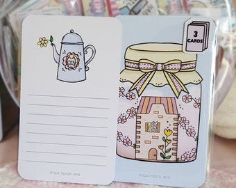 3 of mini cozy sweet jar message cards