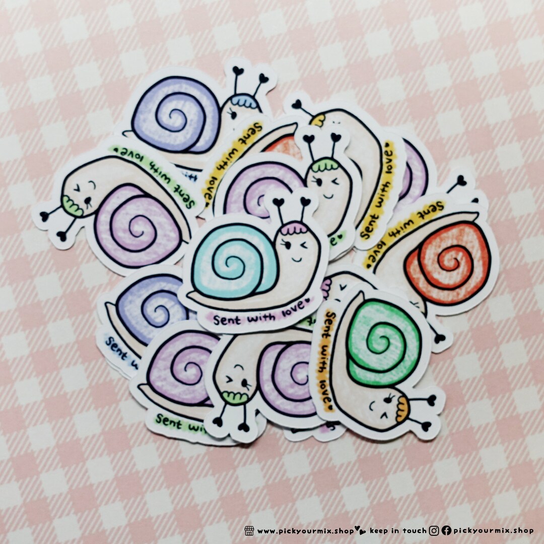 Sent With Love | Snails (stickers) - Set of 15 - Etsy