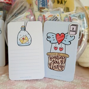 3 of mini sending you love message cards