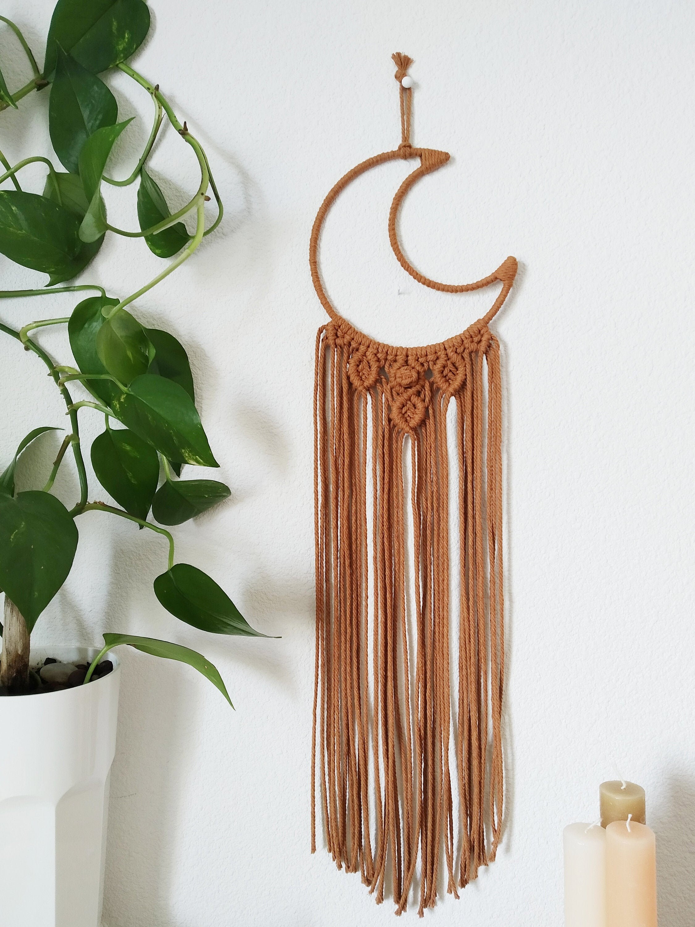 Lune en Macramé, Décoration Chambre