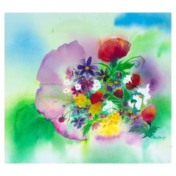 Summer Bouquet - Giclée Print of Original Watercolour