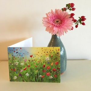 Carte de voeux "Paul Simon et mon jardin de fleurs sauvages"