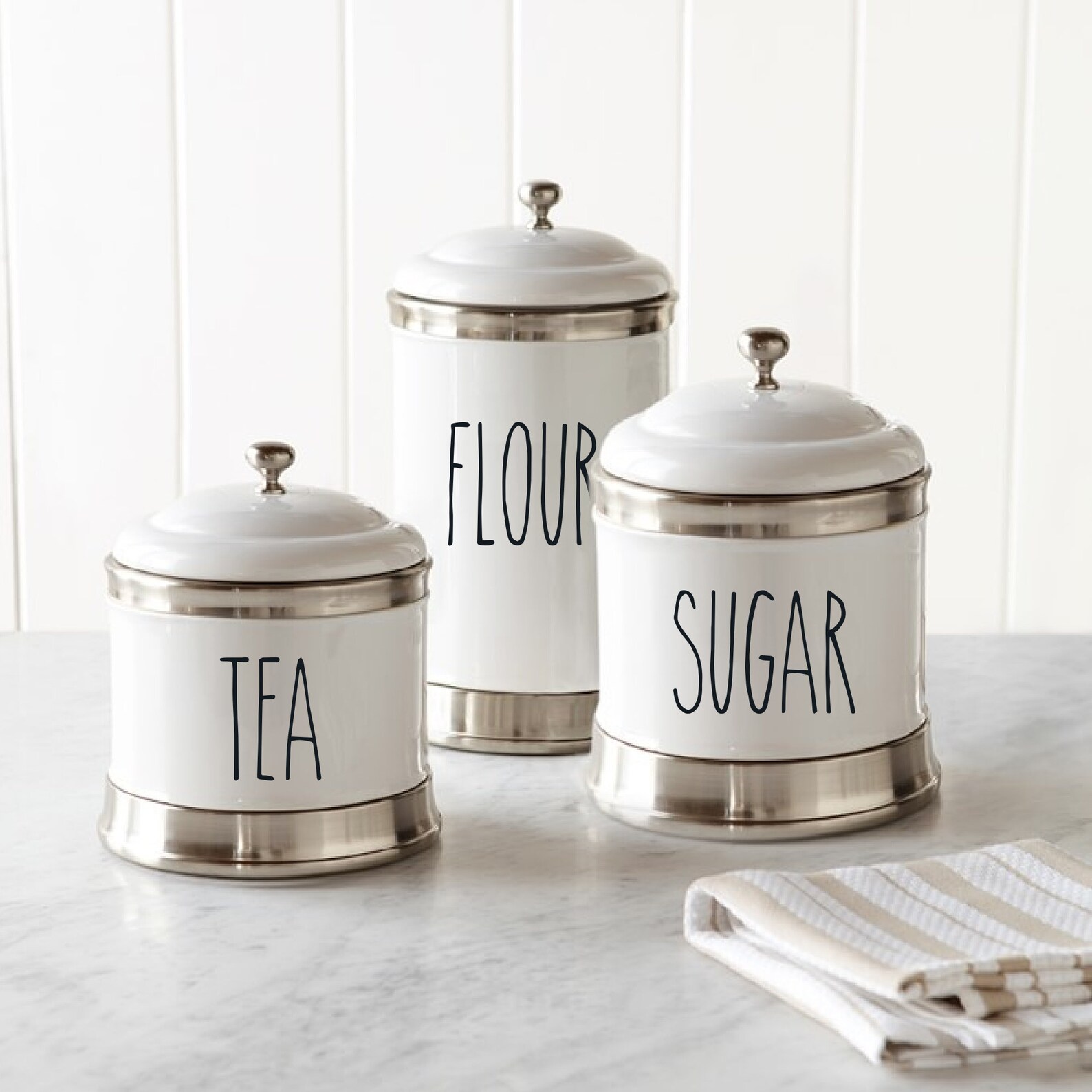 Custom Canister Label Sets Kitchen Organization Decals Rae Etsy