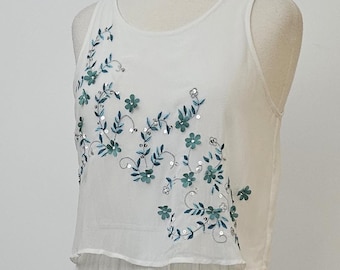 FG4 London - By George Davies  - Soft White Embroidered  - Maxi Dress  - Size 10