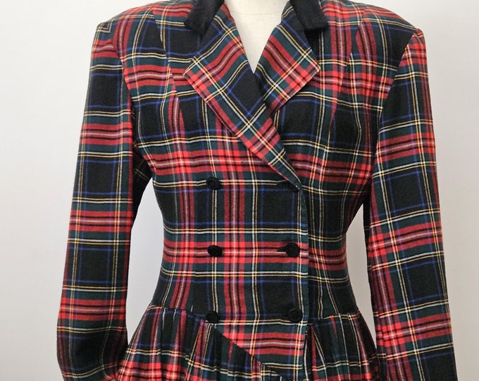 Veste Lin Claude Barthelemy Paris – Carreaux Rouge, Taille 44 – Mi-longue, Manches 3/4 – Neuf Avec étiquettes