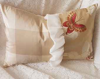 Romantic Style  Silk Pillow   Hand Made Cushion  Decorative Pillow.