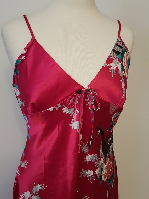 Satin asian print dress top