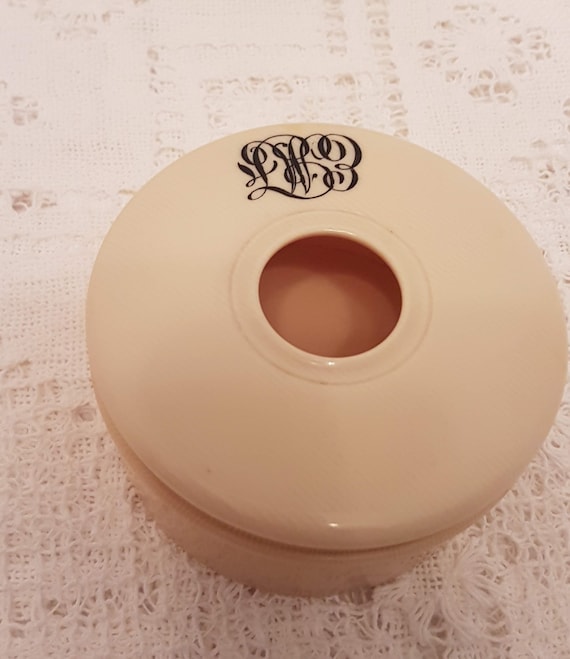 Vintage  French  Ivory , Celluloid  Round  Vanity 
