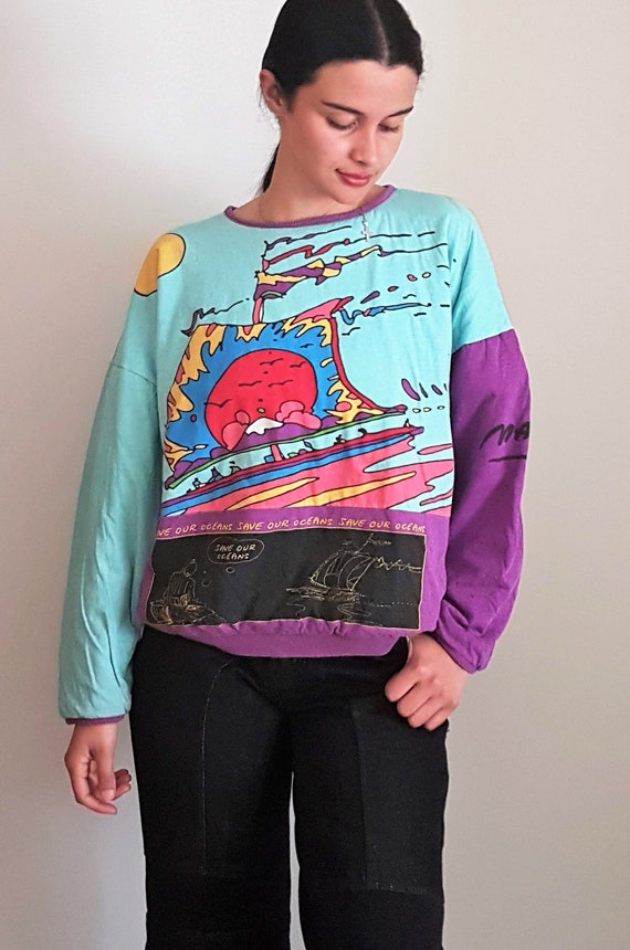 Peter Max  Reversible Sweatshirt, Neo Max Signatur