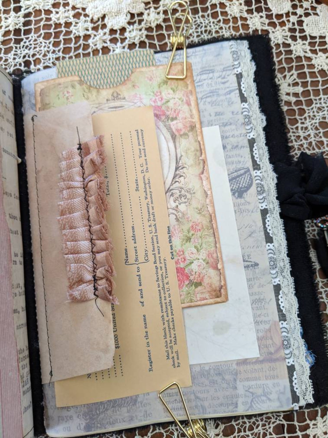 Vintage Floral Tapestry Junk Journal Junk Journal Diary Art Etsy