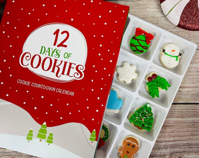 Cookie Advent Calendar Gift Box 12 Days of Christmas Cookies Etsy