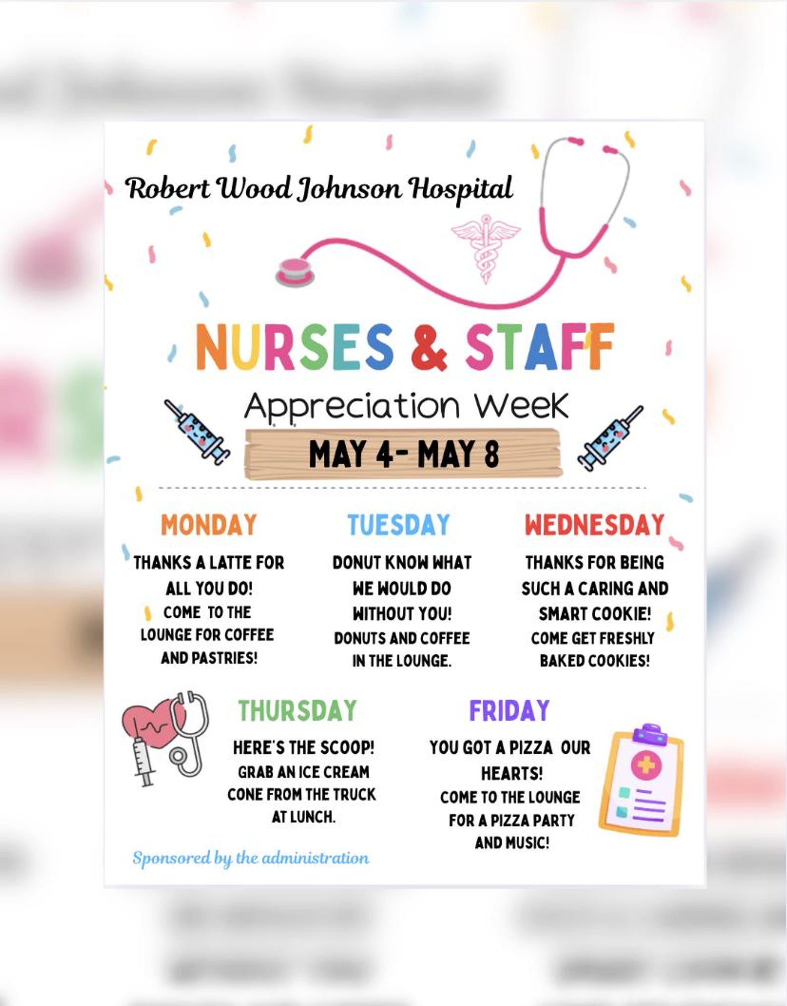 Nurses Week Appreciation Sign Template | Editable Staff Appreciation ...