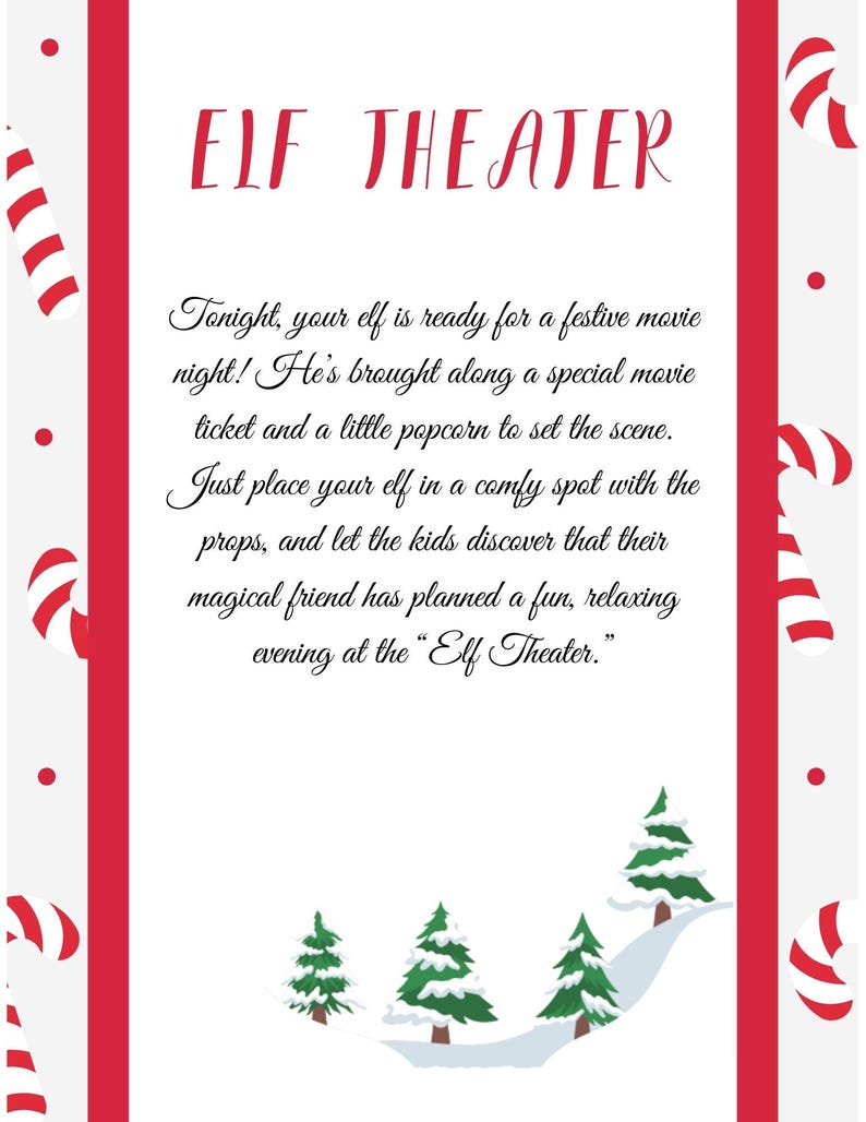 Christmas Movie Ticket Printable • Elf on the Shelf Movie Night • Canva ...