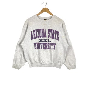 Universidade Pública de Pesquisa!!! Vintage ARIZONA STATE UNIVERSITY Feito nos EUA Moletom com gola redonda tamanho grande