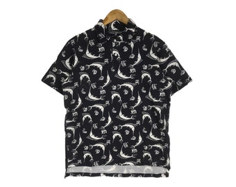 Rare!!! Vintage POLO SPORT RL By Ralph Lauren Swordfish Fullprint Logo Polo Shirt Medium Size