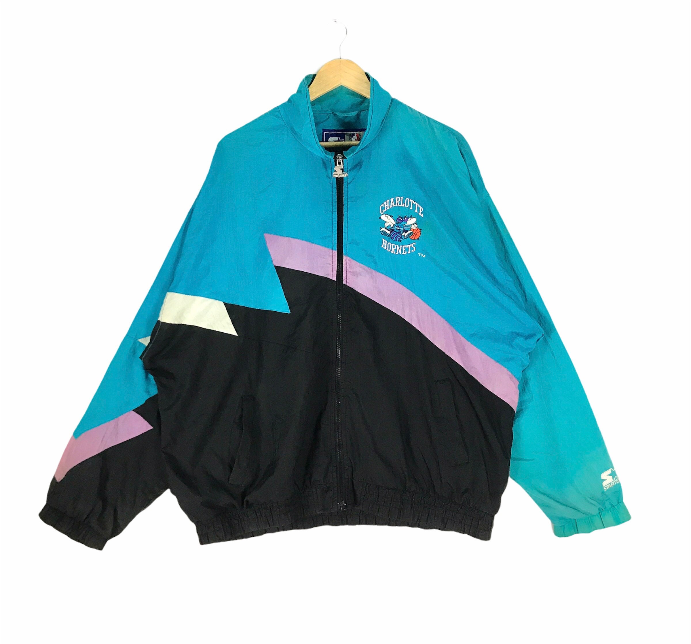 Vintage 90s Charlotte Hornets Big Shot Logo Starter Leather 