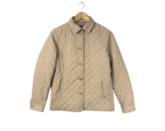 Rare!!! Vintage POLO RALPH LAUREN Down Jacket With Button Plain Beige Colour Size 11